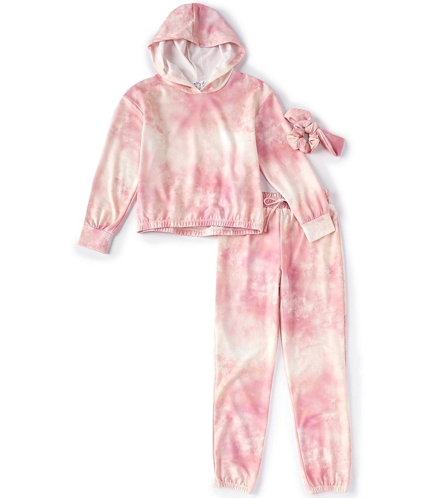 Ally B Big Girls 7-16 Long-Sleeve Tie-Dye Hoodie & Matching Jogger Pant Set