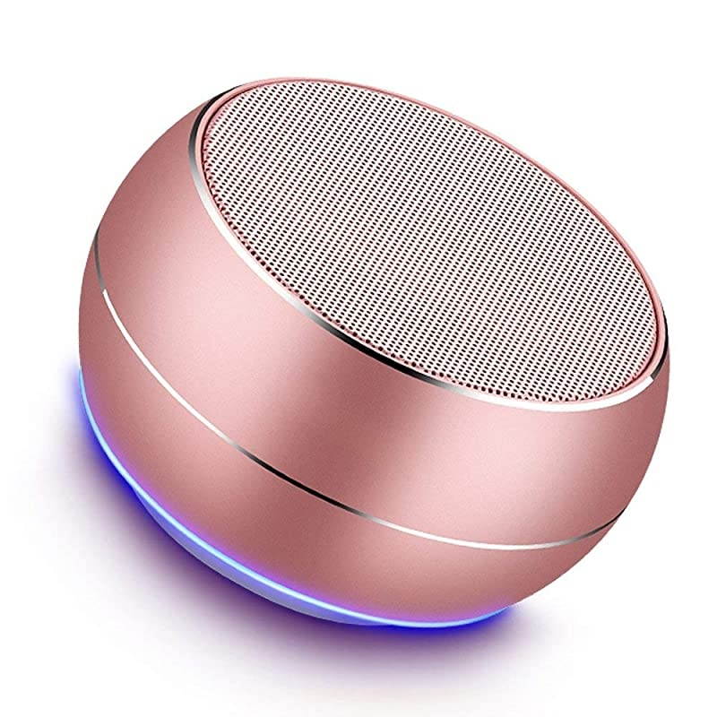 Portable Bluetooth Speakers with HD Audio and Enhanced Bass Builtin Speakerphone for iPhone iPad BlackBerry Samsung and More Rose Gold
