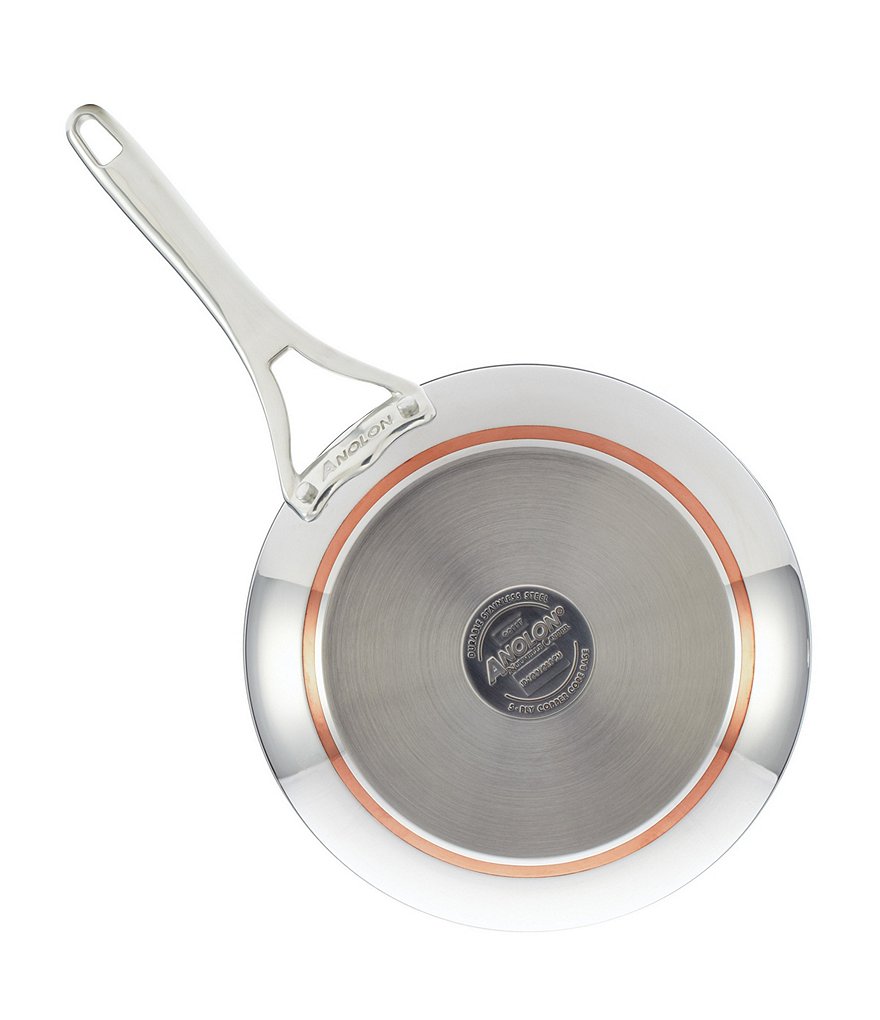 Anolon Nouvelle Copper Stainless Steel 12-Inch Covered French Skillet