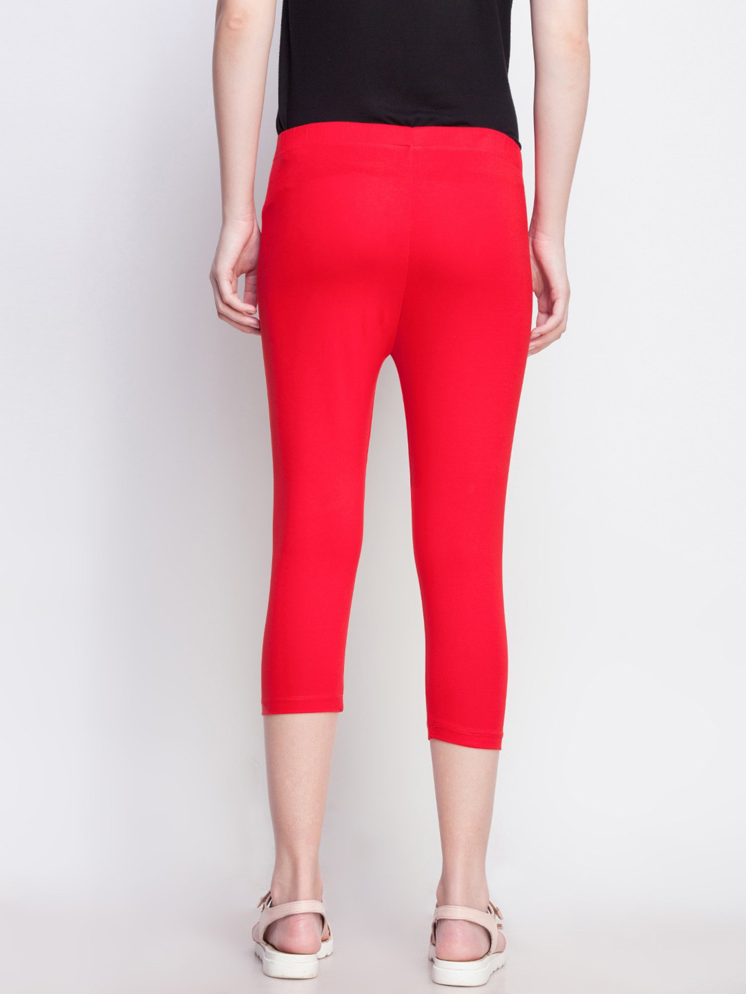 Dollar Missy Red & Green Slim Fit Capris Pack of - 2