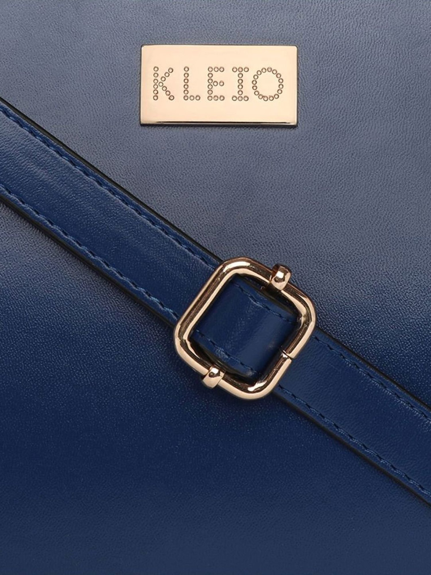KLEIO Blue Solid Medium Handbag