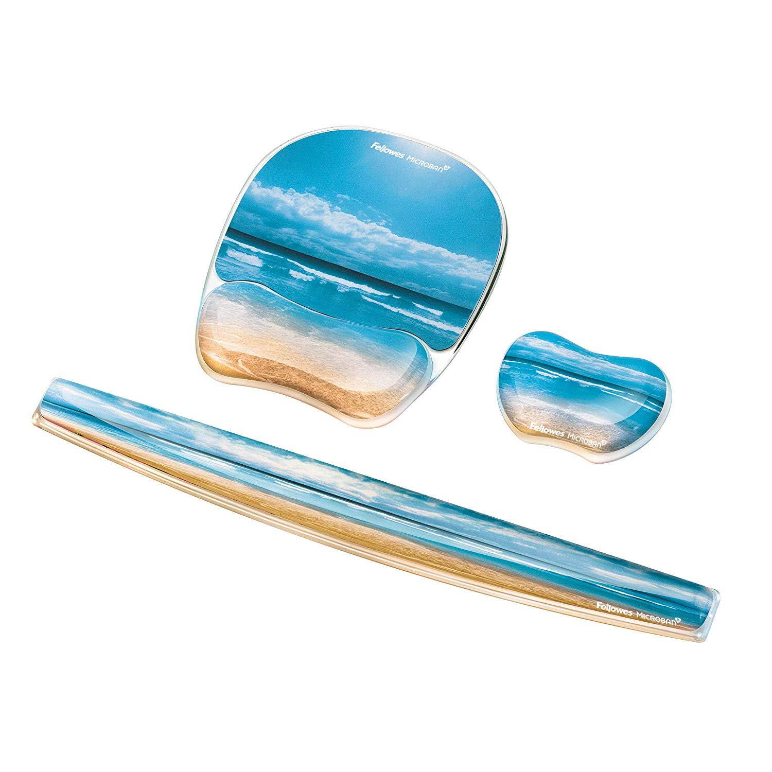 Fellowes Photo Gel Utility Wrist Rest with Microban Protection, Sandy Beach (9179501)