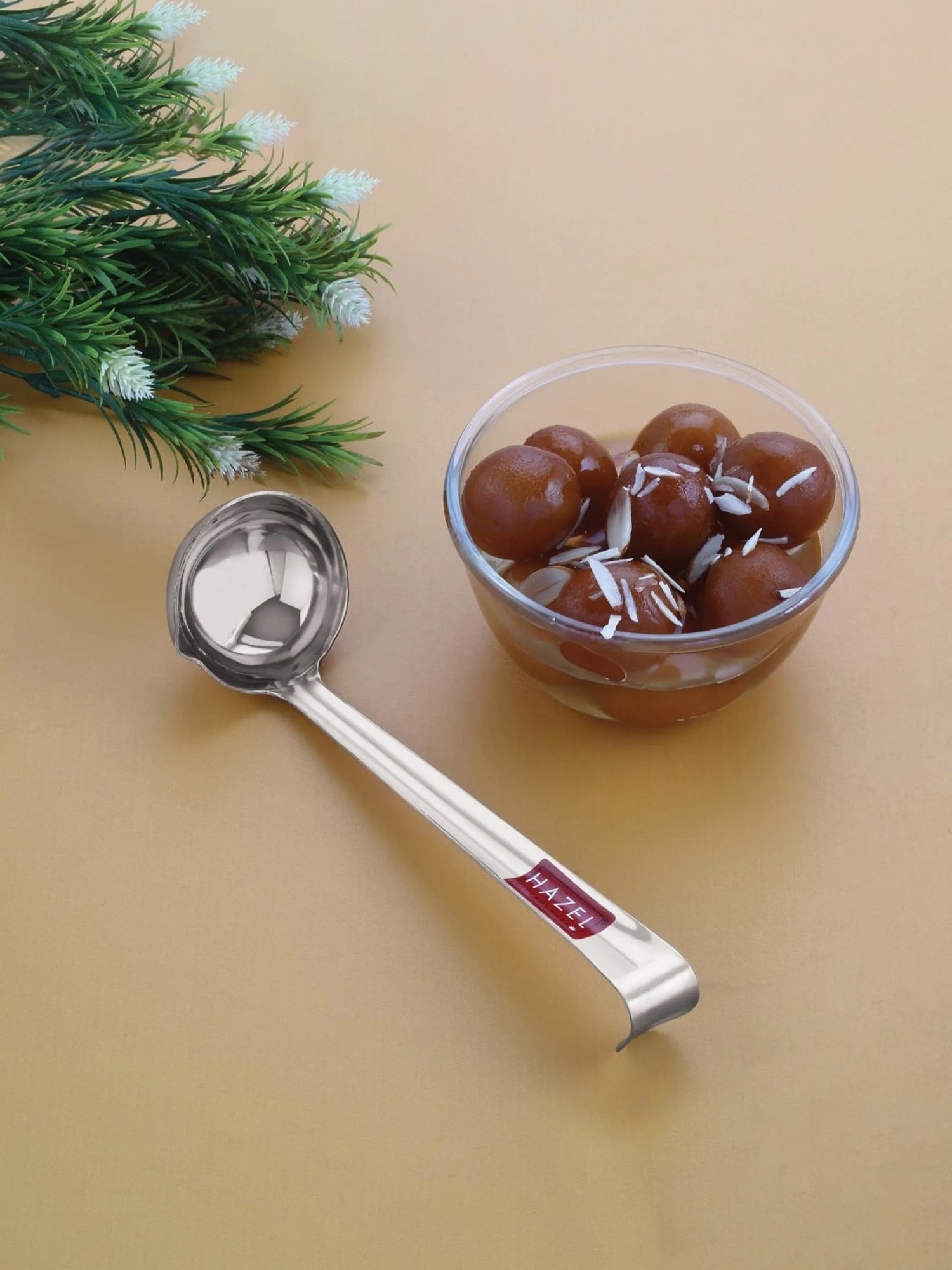 HAZEL Silver Stainless Steel Ghee Tipri Spoon Pali Ladle