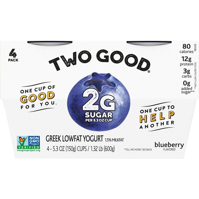 Two Good Blueberry Greek Yogurt - 5.3oz/4pk