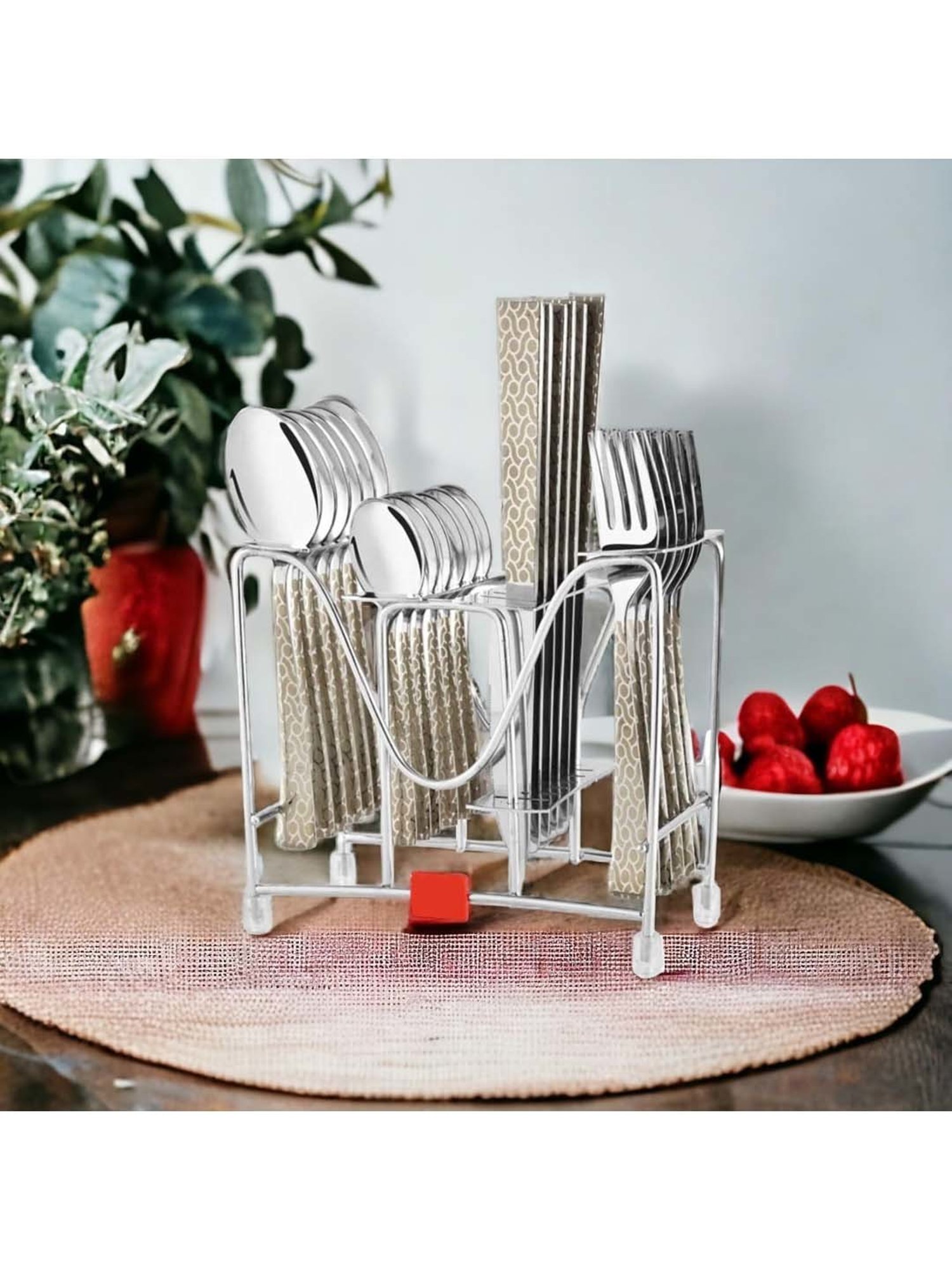 FnS Pacific Silver Stainless Steel Cutlery - Set of 24