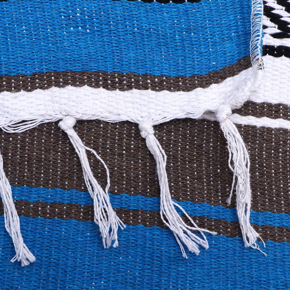 Blended Mexican Blanket Yoga Mat Cape Woven Blanket for Bedroom Sofa Car (Blue, 130x180cm)