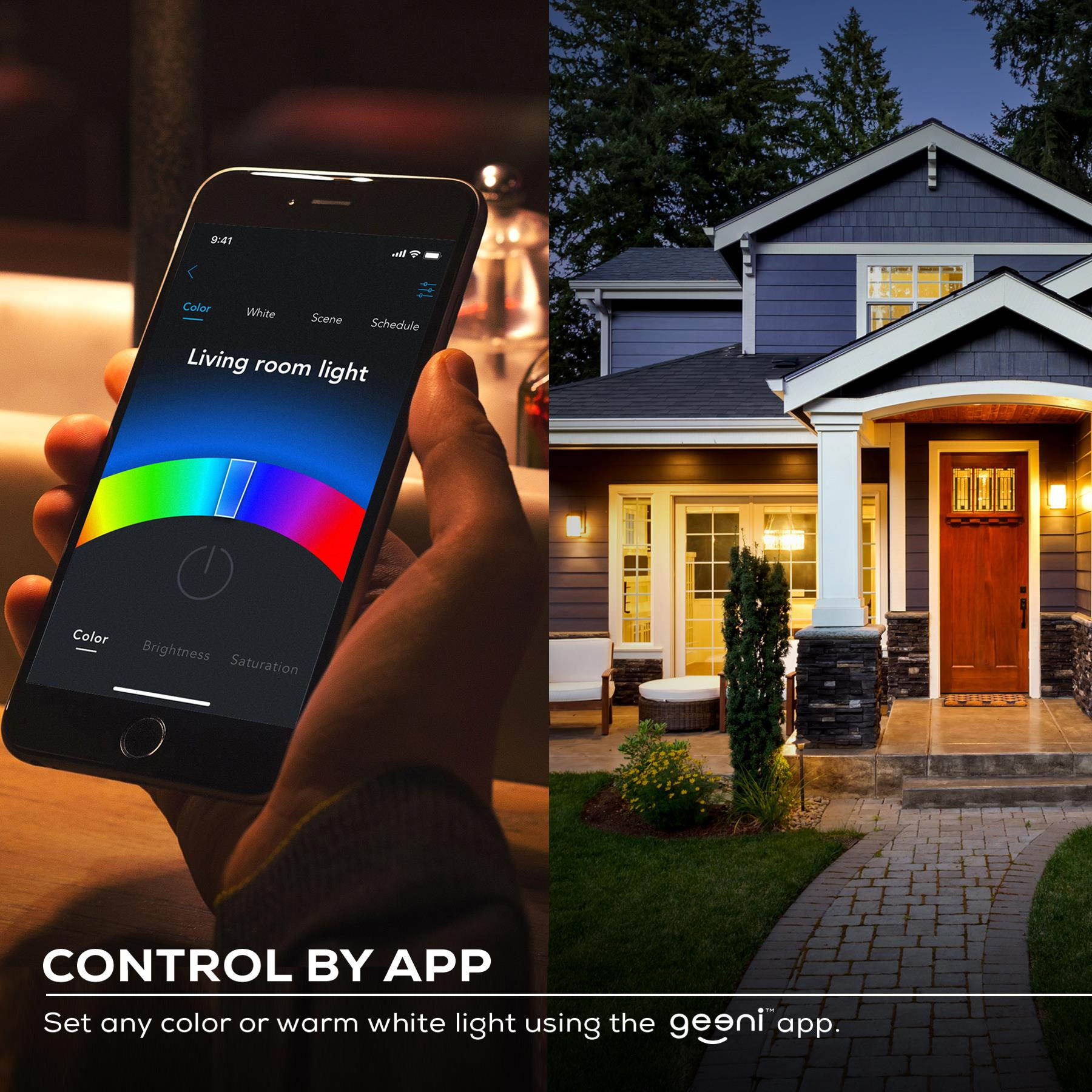 Geeni PRISMA 800 Wi-Fi Smart LED Light Bulb, Multicolor (2700K), 2-Pack, Dimmable LED Bulbs, A19, 60-Watt Equivalent, No Hub Required, Compatible with Amazon Alexa, Google Assistant, Microsoft Cortana