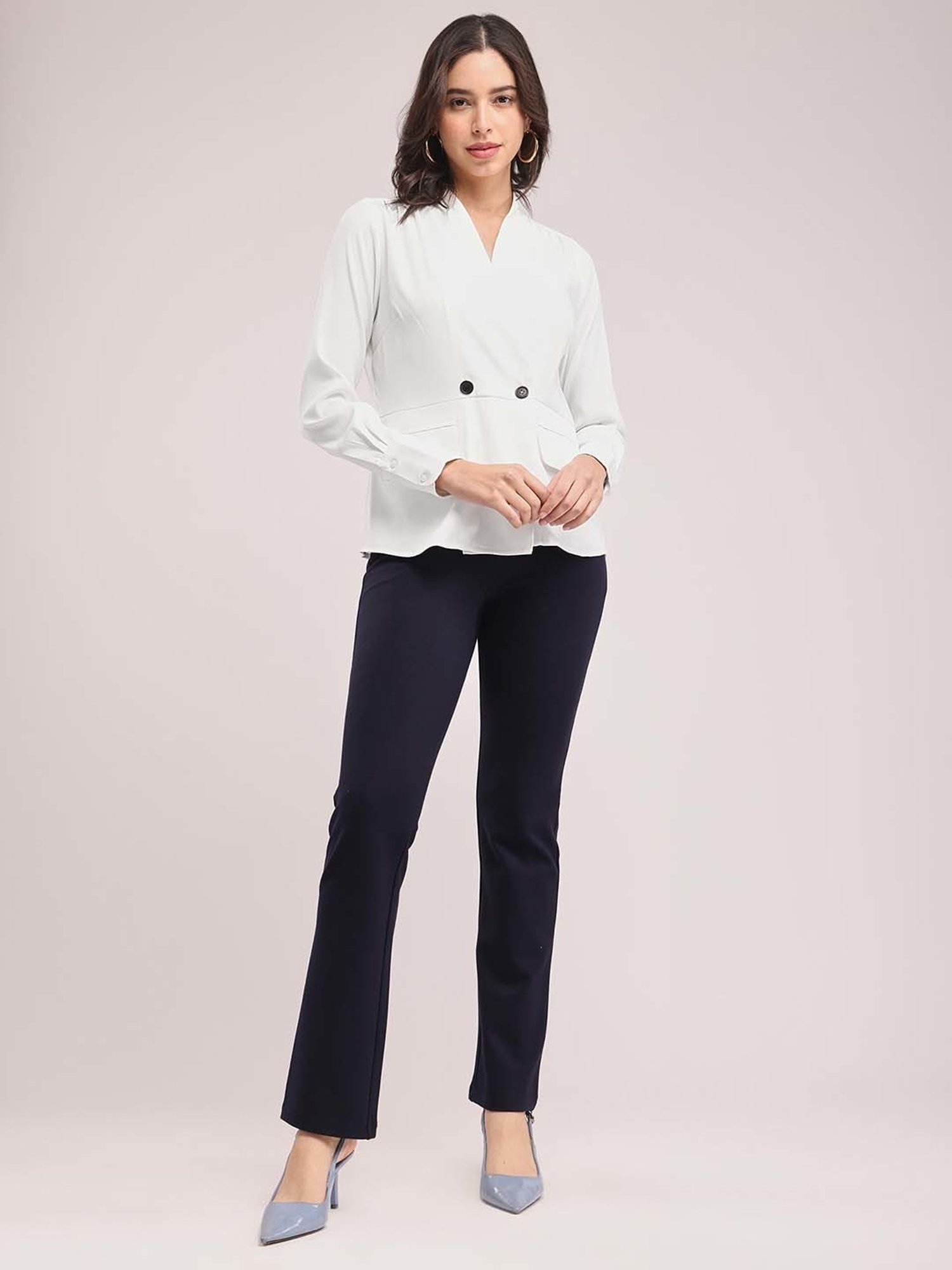 Fablestreet White Relaxed Fit Top