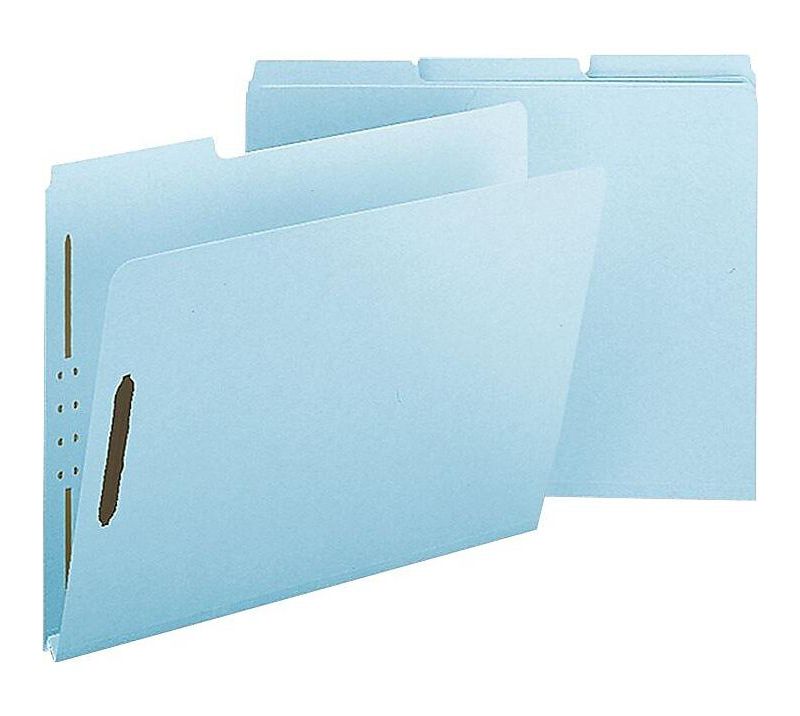 Nature Saver Pressboard Fastener Folder Letter 25/BX Light Blue SP17241