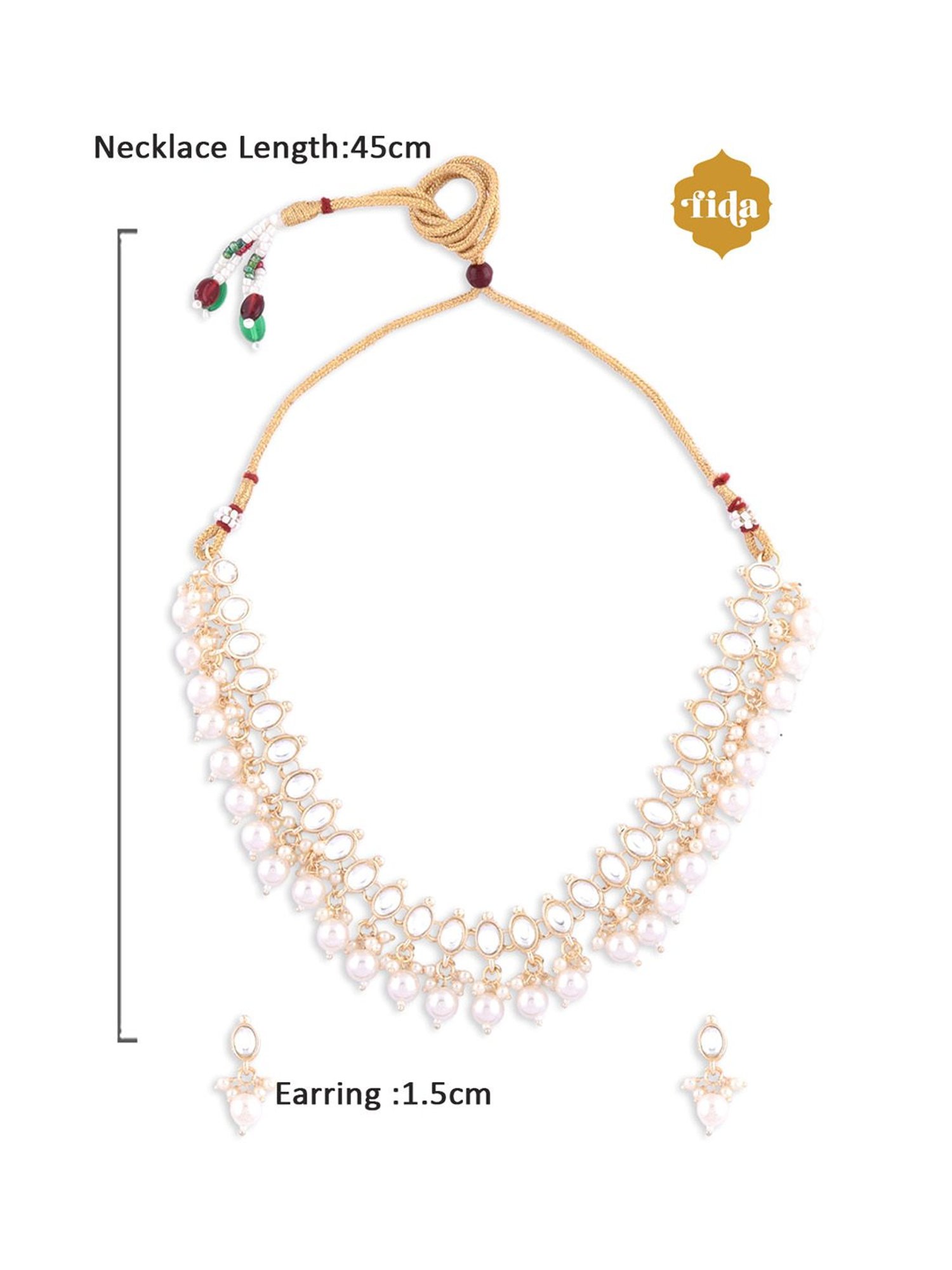 Fida Ethnic White Jewellery Set