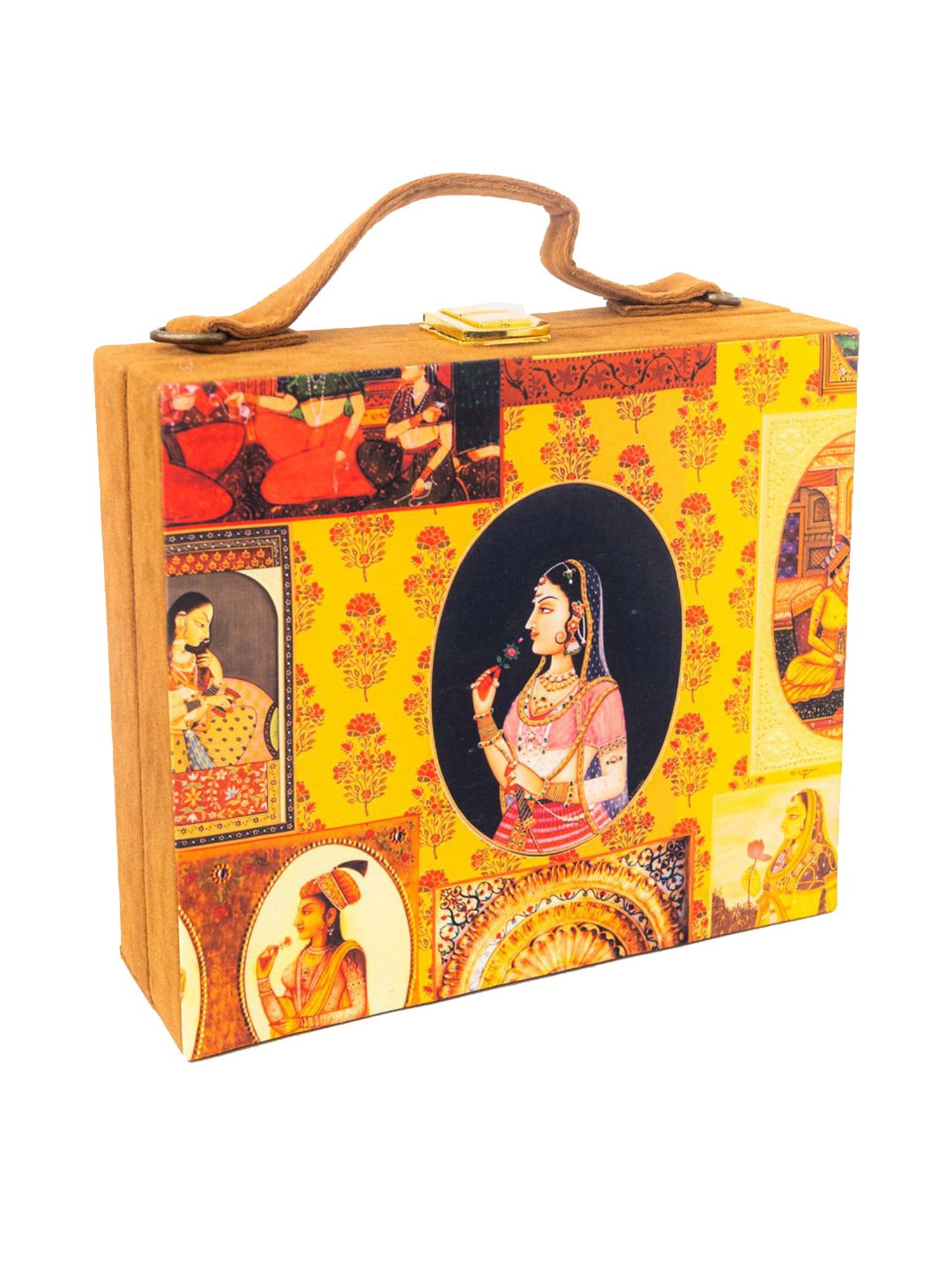 NR by Nidhi Rathi Yellow Fabric Clutch