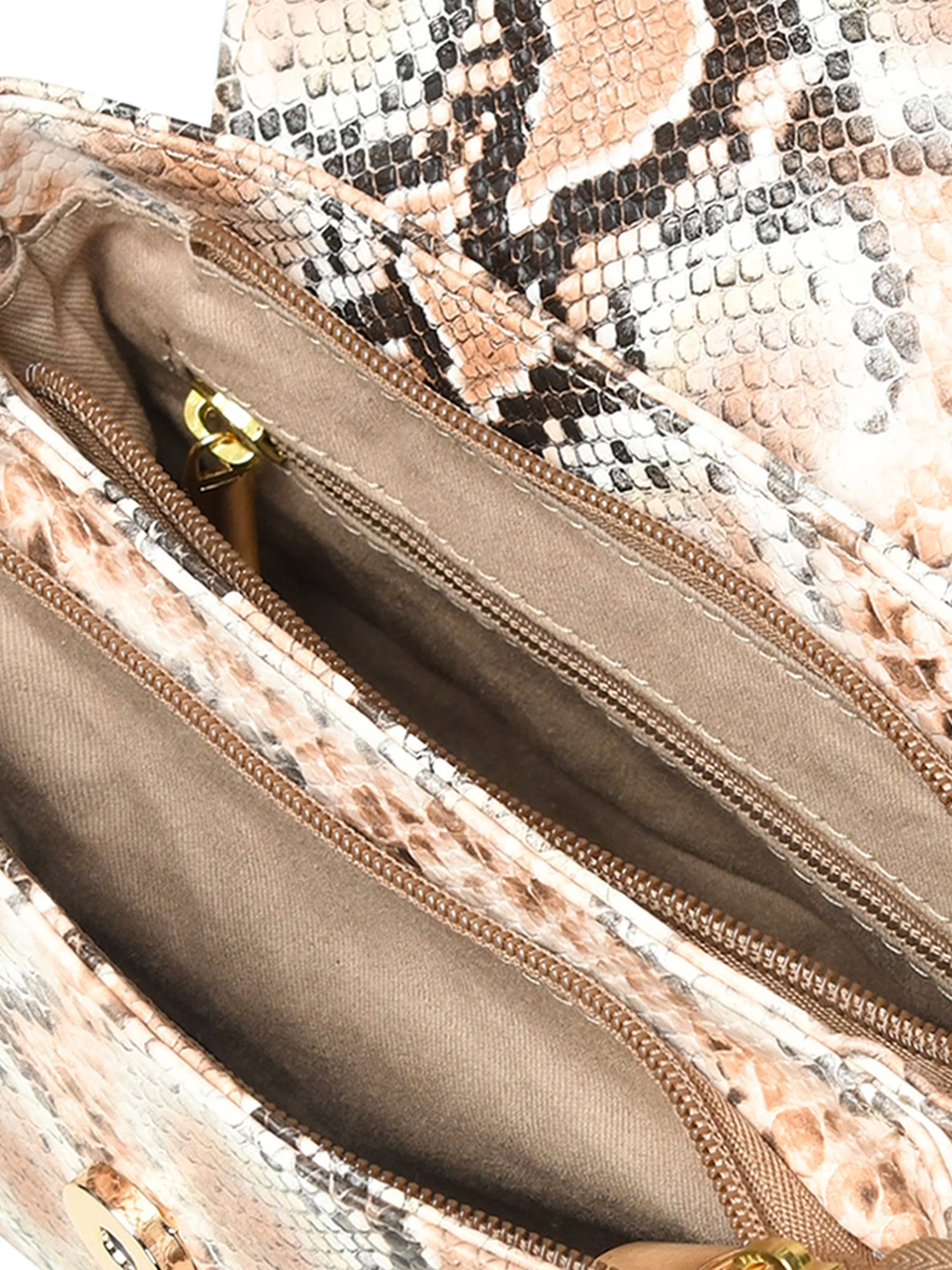 PELLE LUXUR Brown Animal Effect Small Cross Body Bag