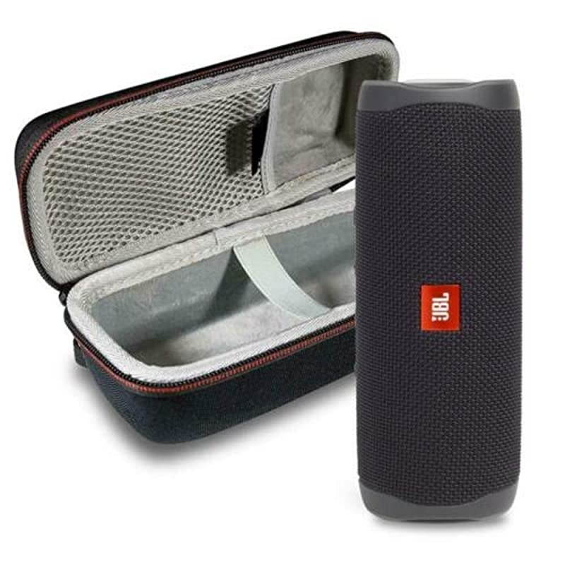 Flip 5 Waterproof Portable Wireless Bluetooth Speaker Bundle with Hardshell Protective Case Black
