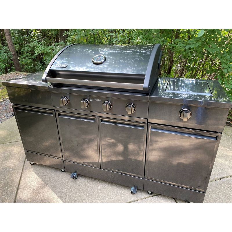 TYTUS 4-Burner  304 Gas Grill Island TI400SSBLP-3.4.1 Black Stainless Steel