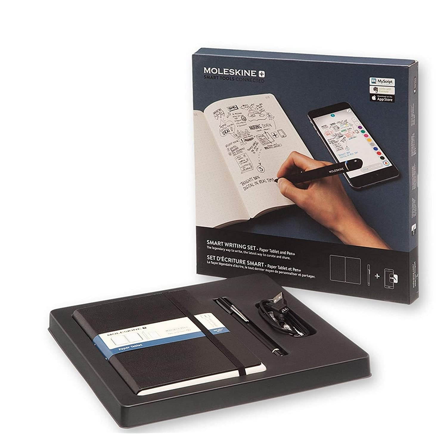 Moleskine Pen+ Smart Writing Set Pen & Dotted Smart Notebook - Use with Moleskine App for Digitally Storing Notes (Only compatible with Moleskine Smart Notebooks)