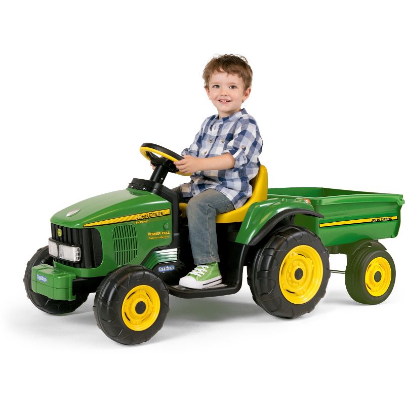 Peg Perego 6V John Deere Power Pull Tractor Powered Ride-On - Green
