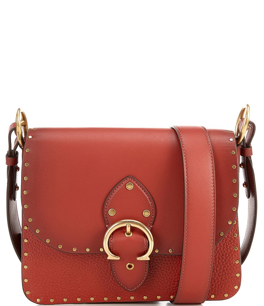 COACH Mixed Leather Beat Stud Detail Shoulder Bag