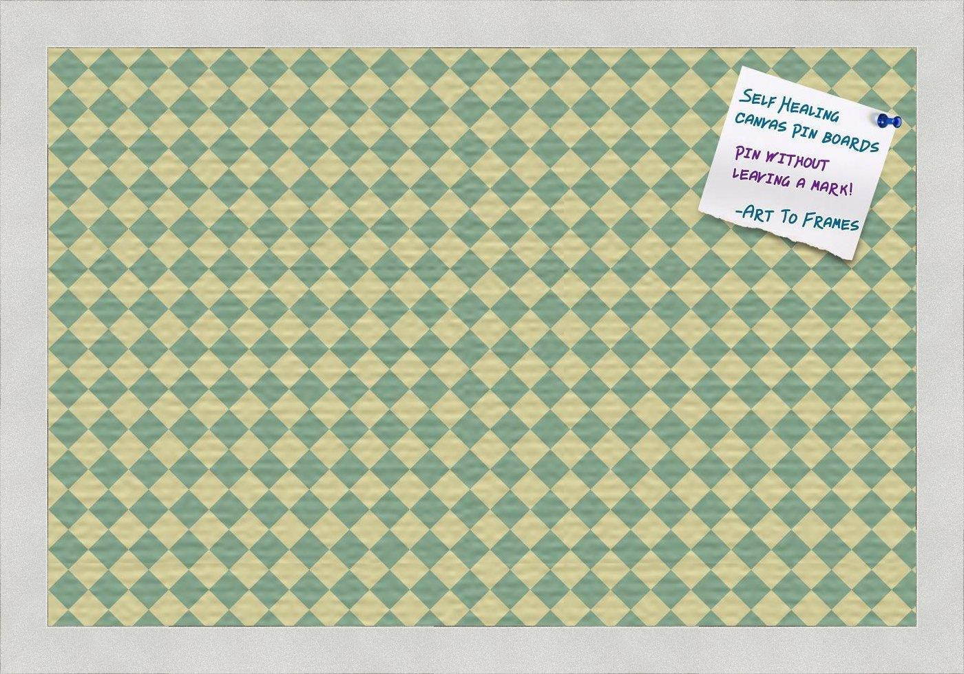 PinPix decorative pin cork bulletin board made from self-healing canvas, Abstract Pattern printed at 18x12 Inches and framed in Satin White Frame(WOM59504)