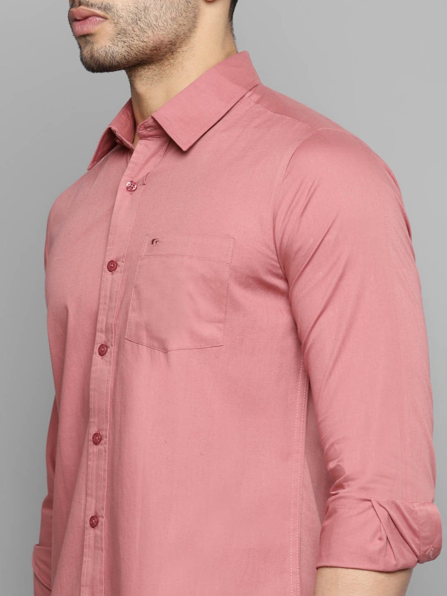 Allen cooper Pink Regular Fit Shirt