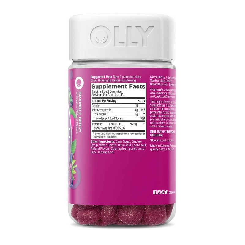 OLLY Probiotic Immune & Digestive Health Gummies - Bramble Berry - 80ct