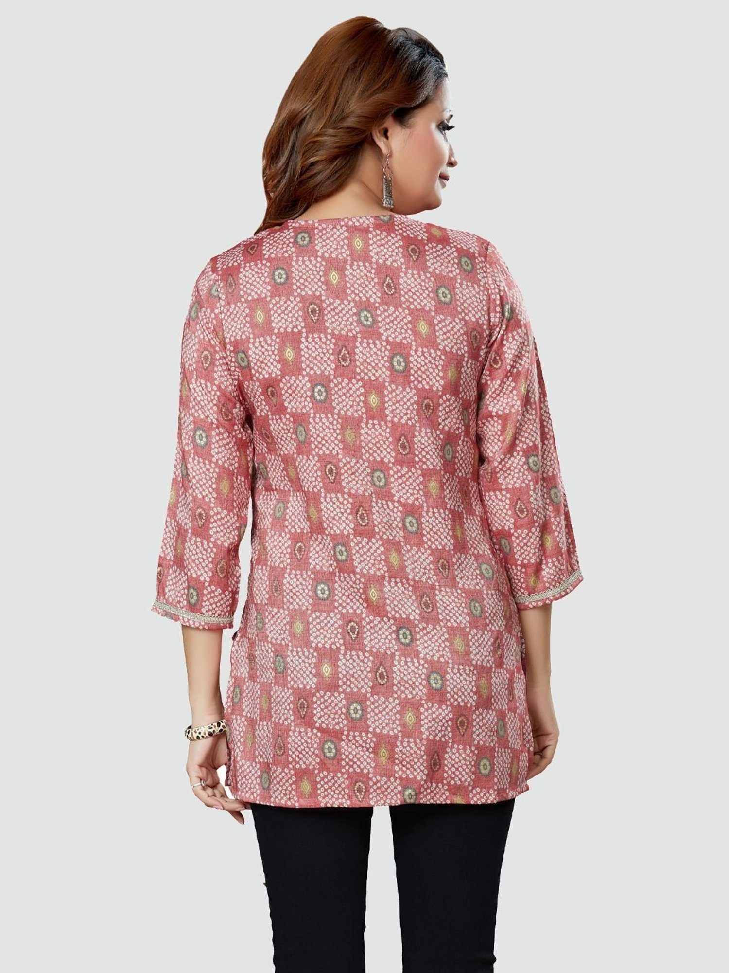 Saree Swarg Pink Printed Tunic