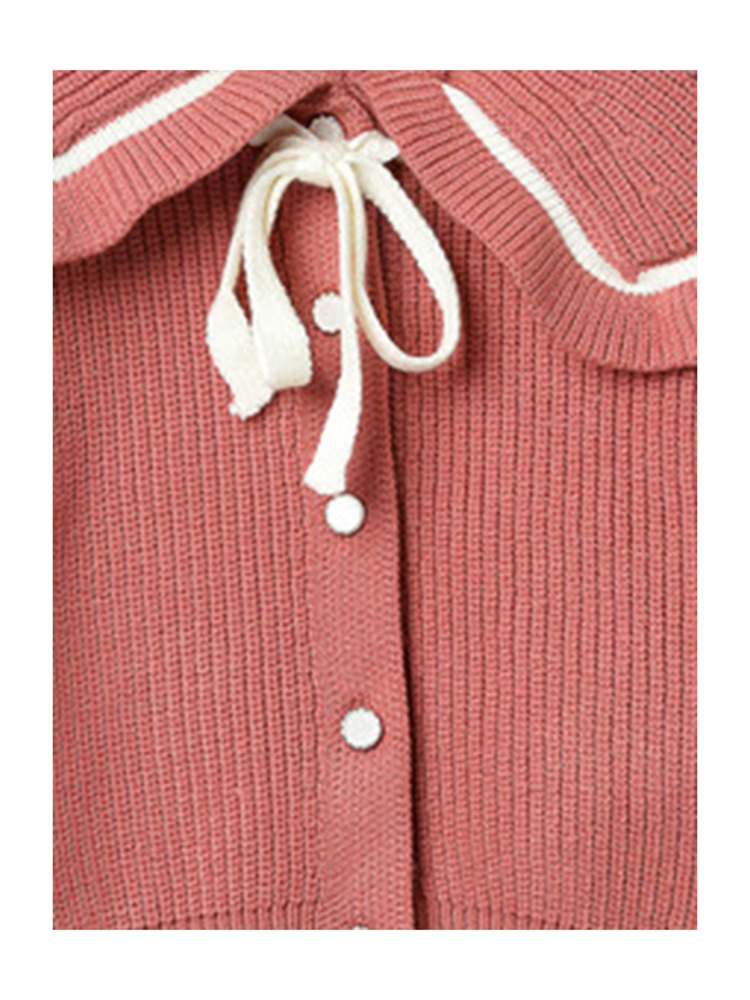 NEUDIS Girls Dark Peach Self Design Full Sleeves Sweatshirt with Joggers