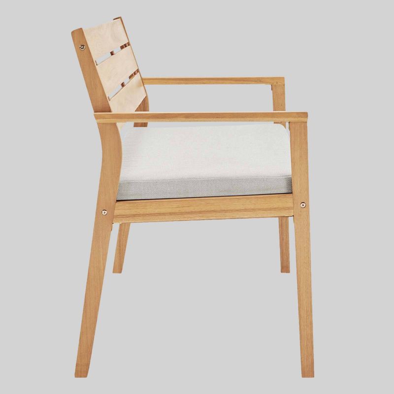 Viewscape Outdoor Patio Ash Wood Loveseat - Natural/Taupe - Modway