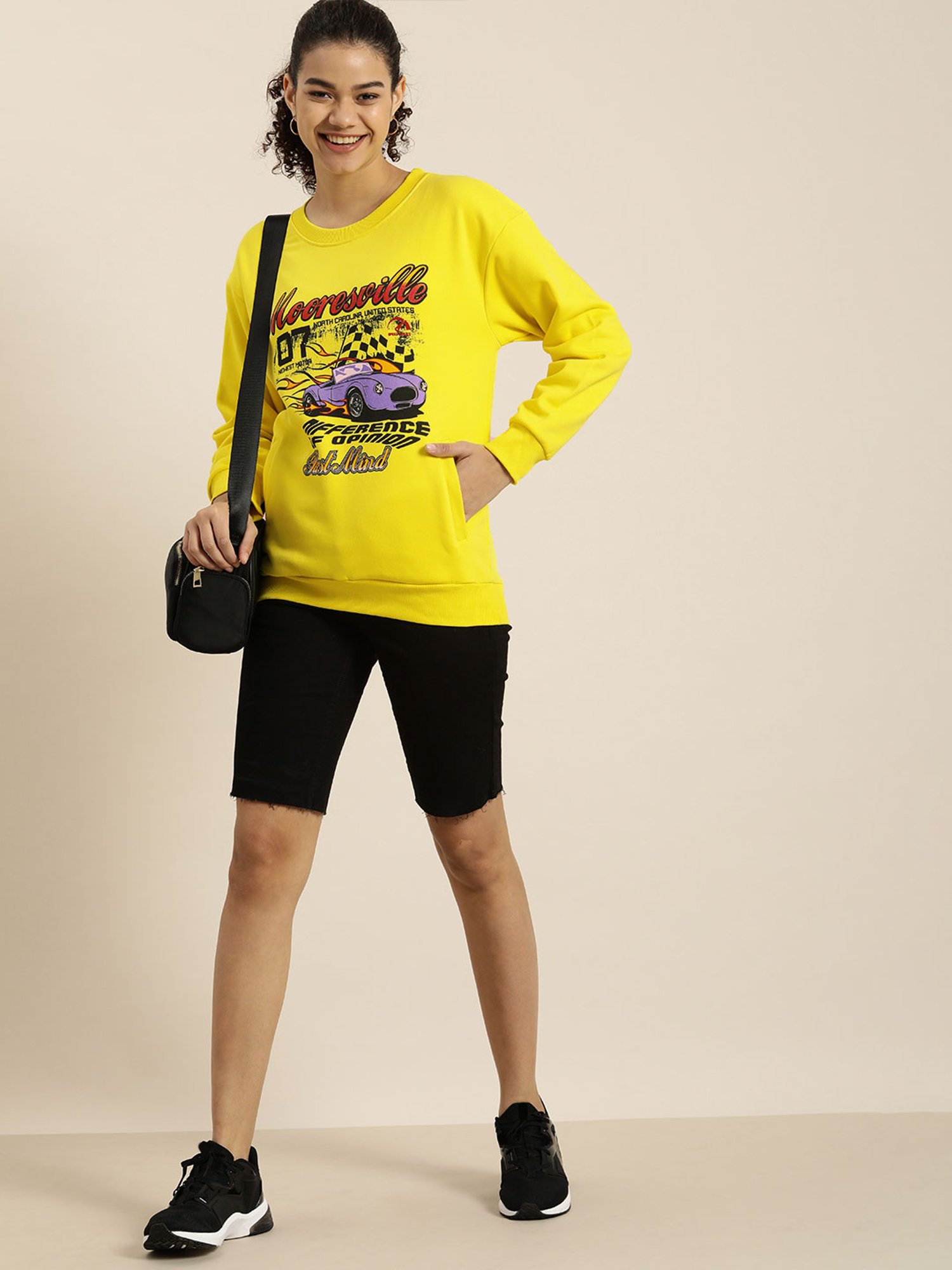 Difference of Opinion Yellow Printed Sweatshirt