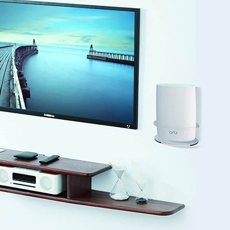 Netgear Orbi Wall Mount  Sturdy Clear Acrylic Wall Mount Bracket Compatible with Orbi WiFi Router RBS40 RBK40 RBS50 RBK50 AC2200 AC3000 Tri Band Home WiFi Router 2 Packs