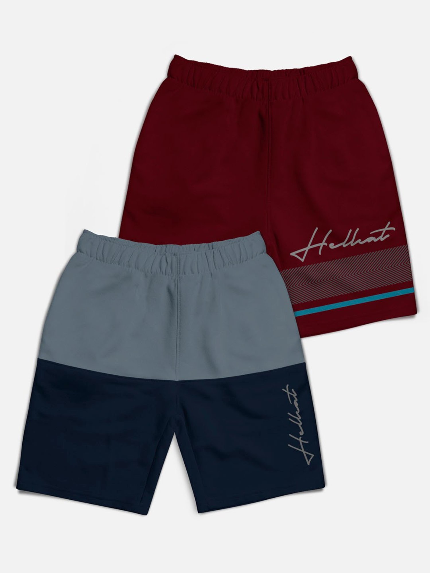 HELLCAT Kids Multi Color Block Shorts (Pack Of 2)