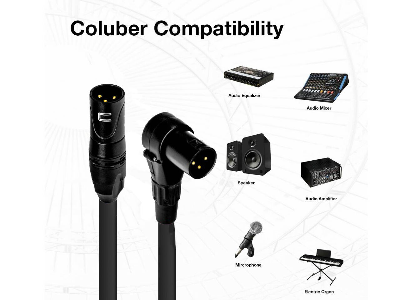 3-Pin XLR Male to Right Angle XLR Male - 1 Feet - Blue - Pro 3-Pin Microphone Connector for Powered Speakers, Audio Interface or Mixer for Live Performance & Recording