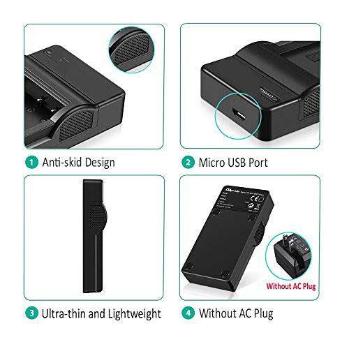 2 Pack NB6L NB6LH Battery and Ultra Slim Micro USB Charger for  PowerShot SX530 HS SX710 HS SX700 HS SX610 HS SX600 HS SX540 HS SX510 HS SX500 is SX280 HS SX270 HS D30 S90