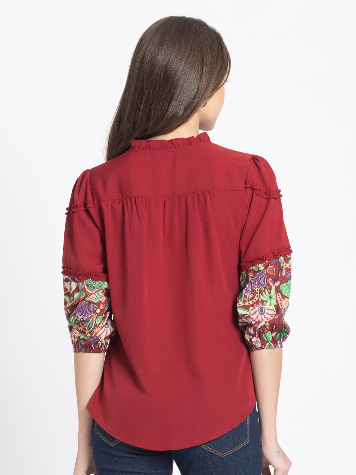 SHAYE Maroon Printed Shirt
