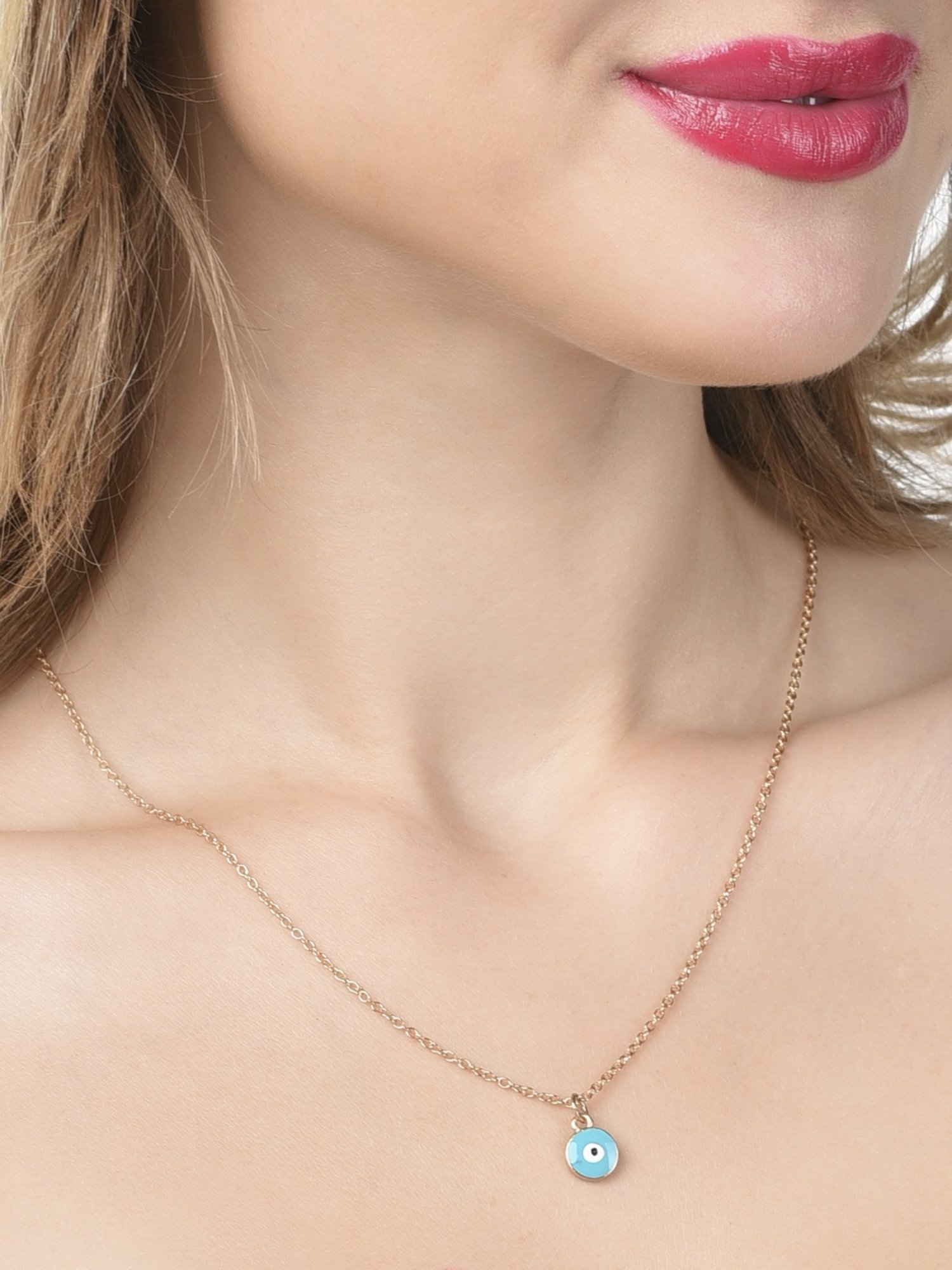 Karatcart Golden Sea Shell and Textured Disk Multicharm Multilayered Chain Women