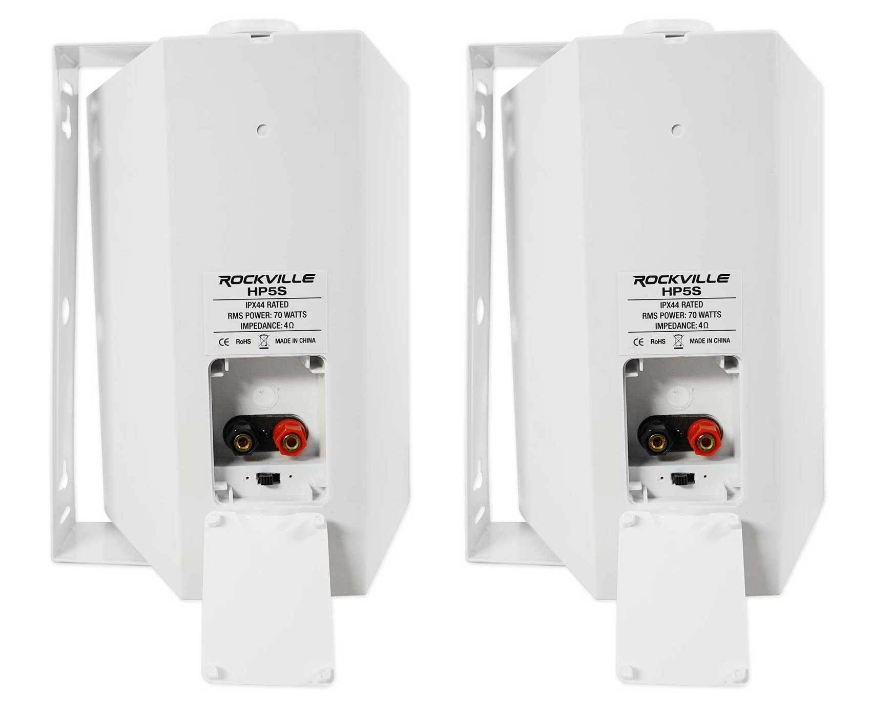 Pair Rockville HP5S 5.25" Marine Box Speakers with Swivel Bracket For Boats