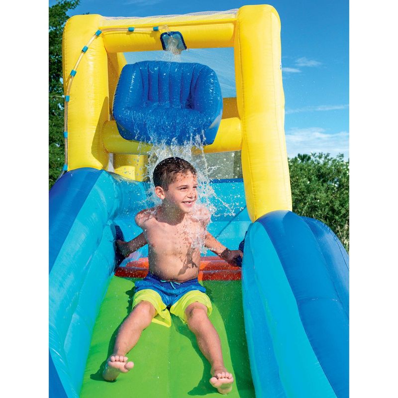 H2OGO! Hydrostorm Splash Mega Durable Inflatable Backyard Outdoor Kids Play Water Park with Water Slide and Heavy Duty Air Blower