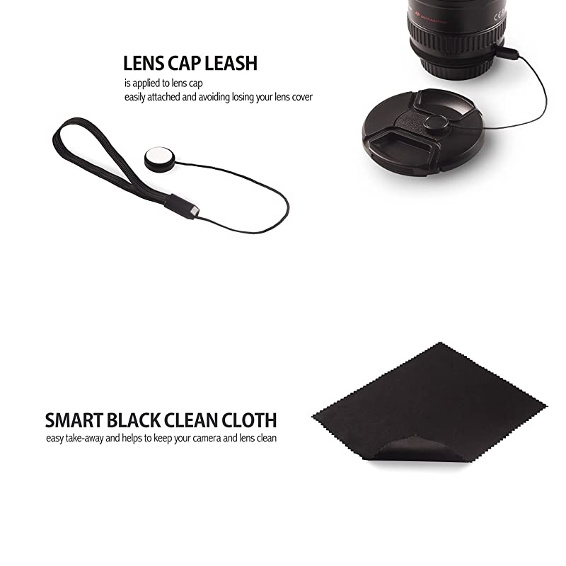 Lens Cap Buckle AntiLost Holder Keeper Kits Lens Cap Holder Strap Holder AntiLoss len Leash Included 72mm77mm