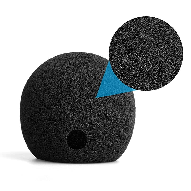Blue Snowball Pop Filter Foam Cover Blue Snowball Cover Microphone Windscreen Compatible with Blue Snowball Ice Microphone Black