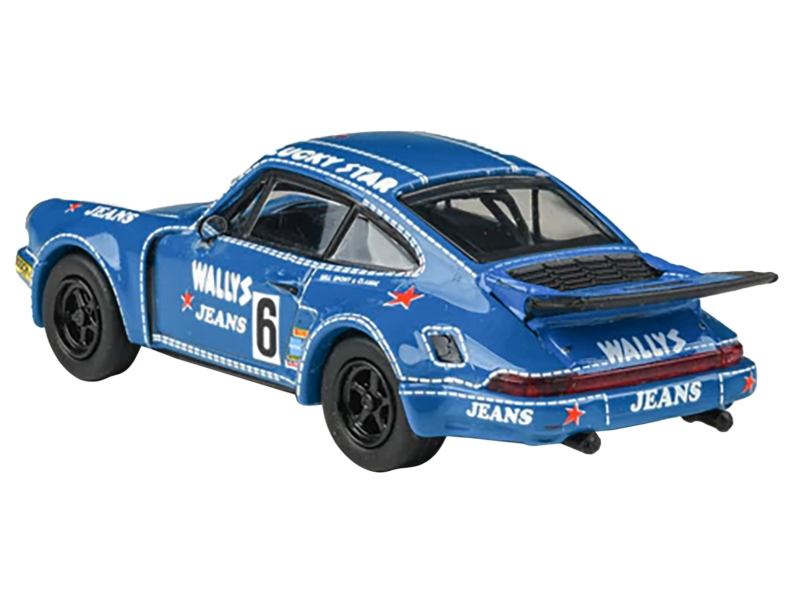 1975 Porsche 911 Carrera RSR 3.0 #6 "Kremer Racing - Wallys Jeans" Blue 1/64 Diecast Model Car by Paragon Models