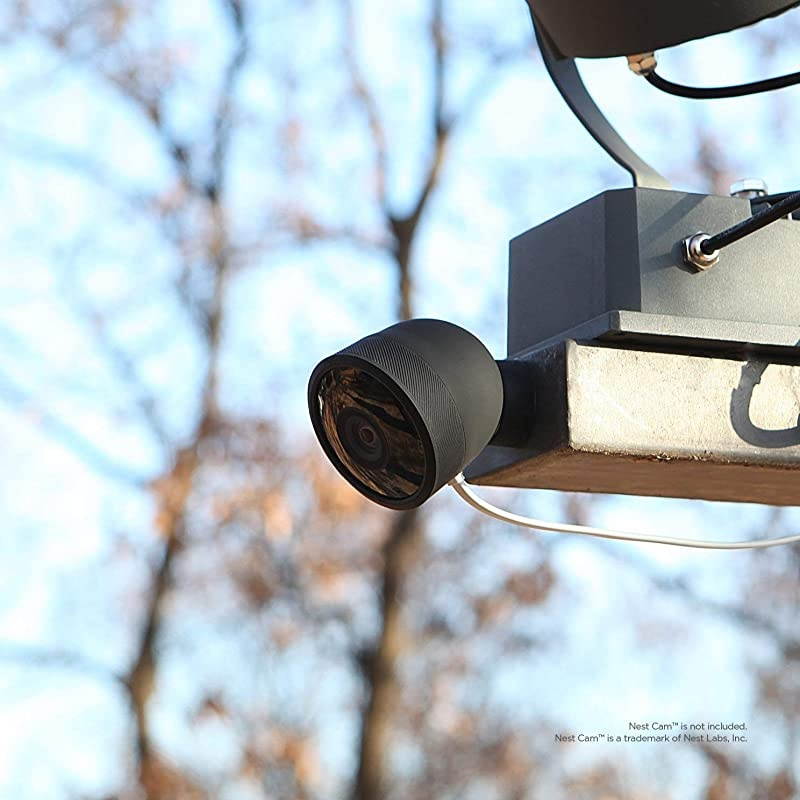 Google Nest Cam Outdoor Cover Black 3Pcs Full Package All Weather Protective Cover Adapter Cover IncludedProtection Blending in Easy Installation