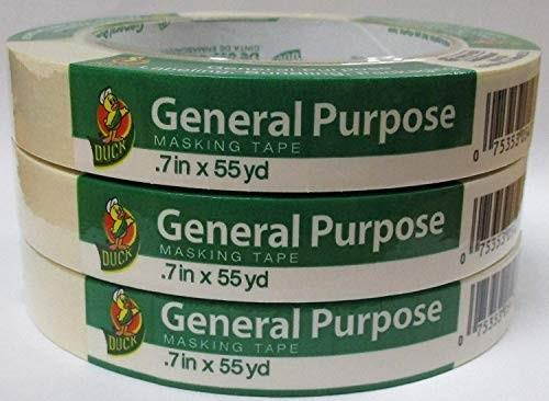 Duck Brand General Purpose Masking Tape .70 in x 55 yards  3 Pack
