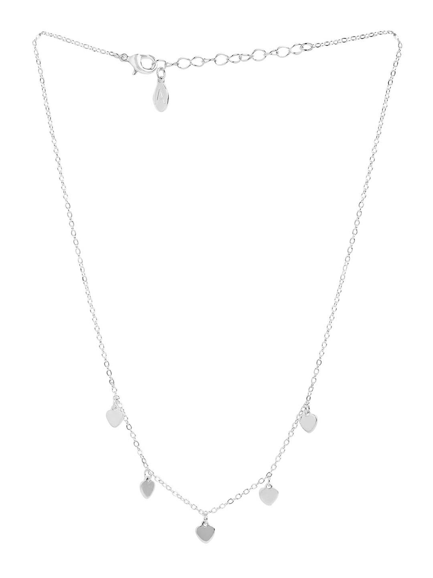 Accessorize London Silver Heart Station Necklace for Women