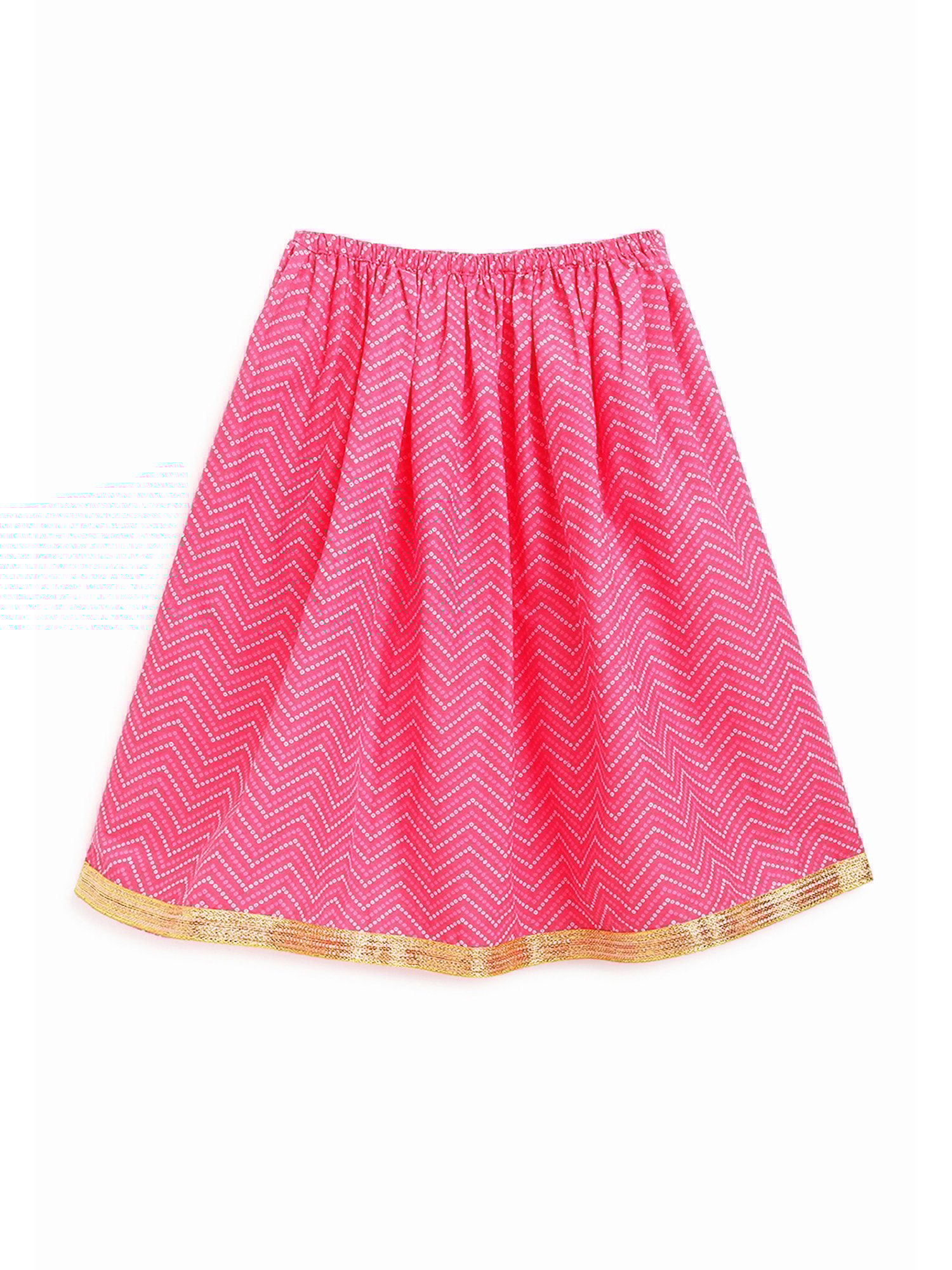 Campana Kids Pink Floral Print Lehenga with Choli