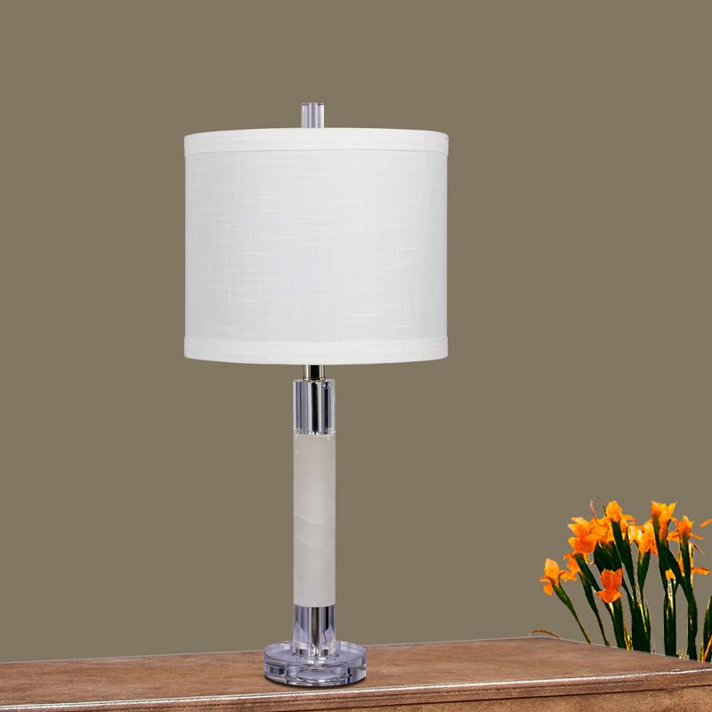 2pk Smooth Crystal And Snow Marble Table Lamps Clear  - Fangio Lighting