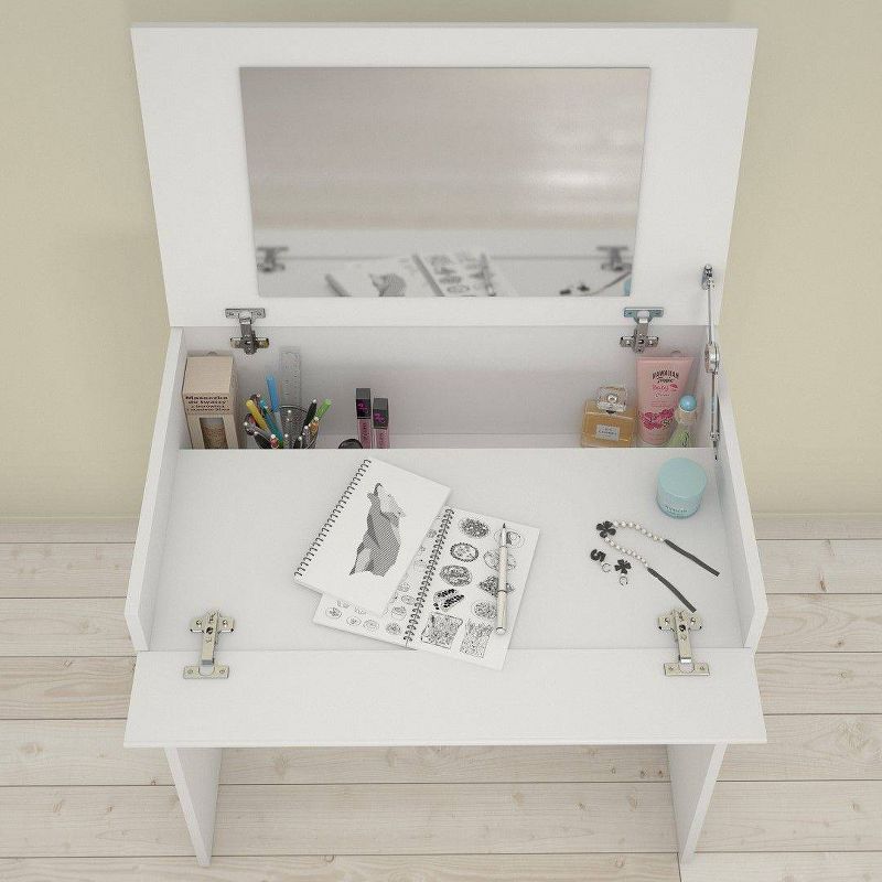 Vanity or Writing Desk with Mirror White - Nexera