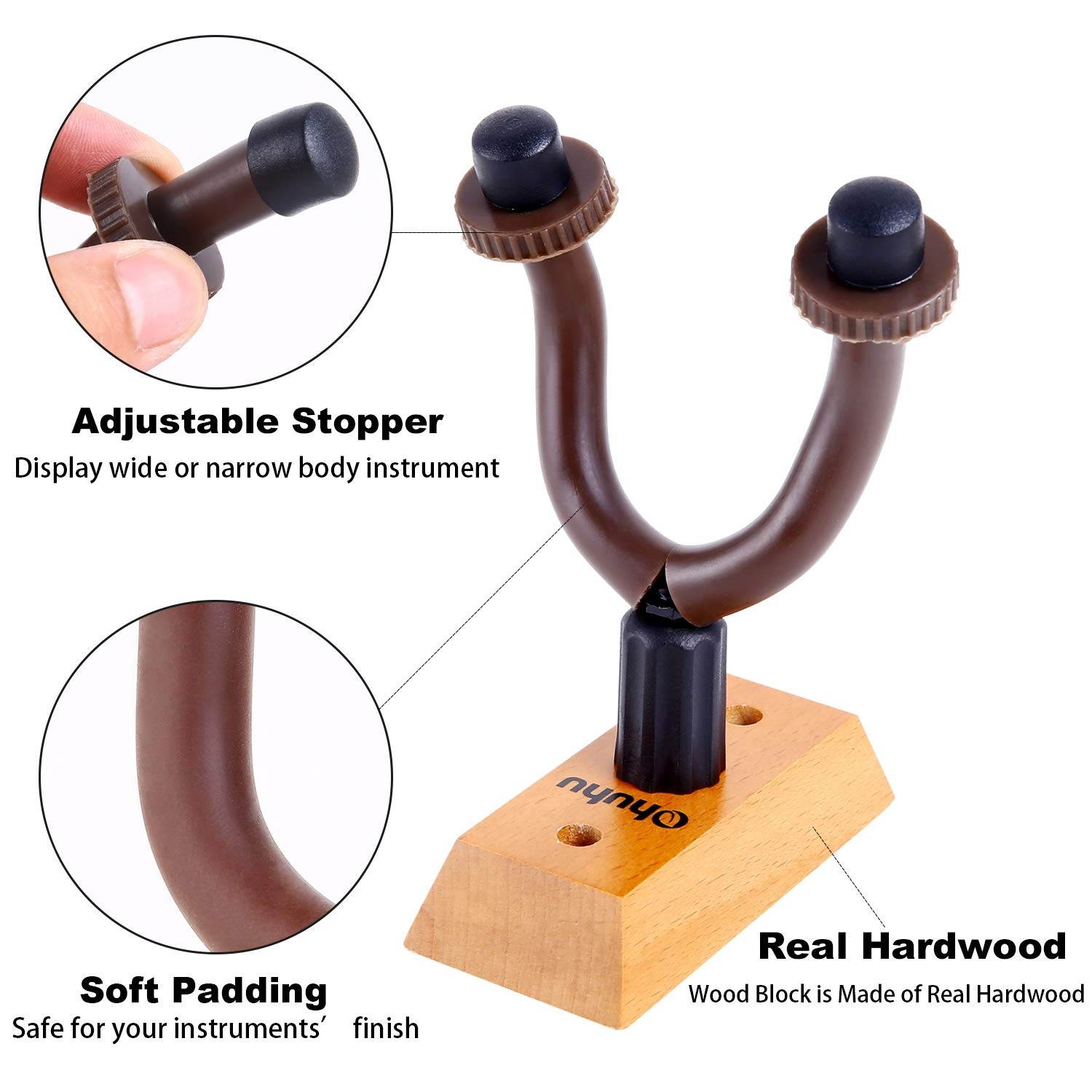 Guitar Wall Mount Hanger 6-Pack, Ohuhu Guitar Hanger Wall Hook Holder Stand for Bass Electric Acoustic Guitar Ukulele