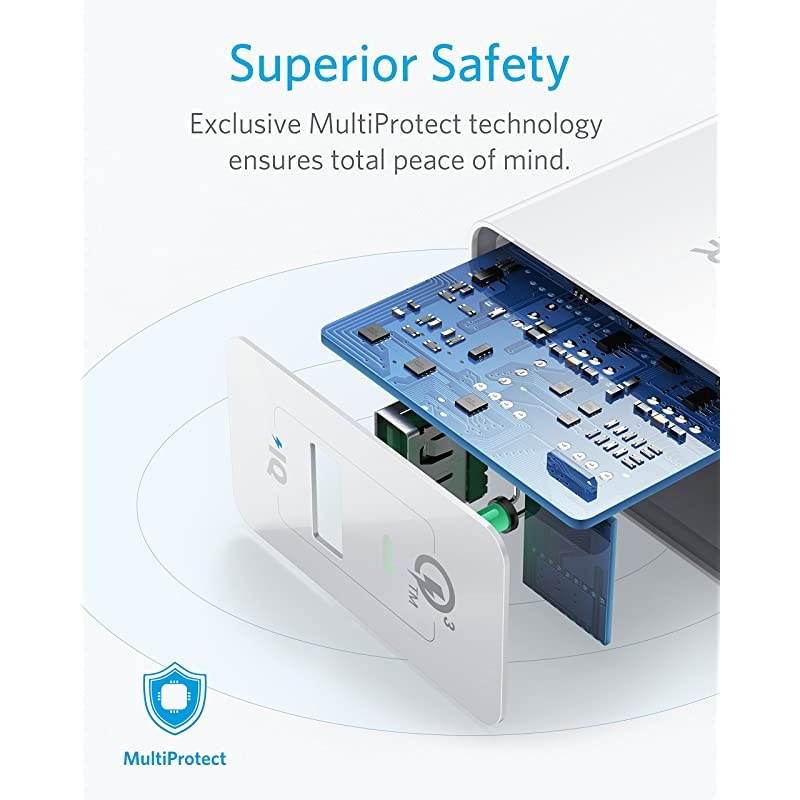 Quick Charge 30  18W 3Amp USB Wall Charger Quick Charge 20 Compatible PowerPort+ 1 for Galaxy S10S9S8EdgePlus Note 87 LG G4 HTC One A9M9 Nexus 9 iPhone iPad and More