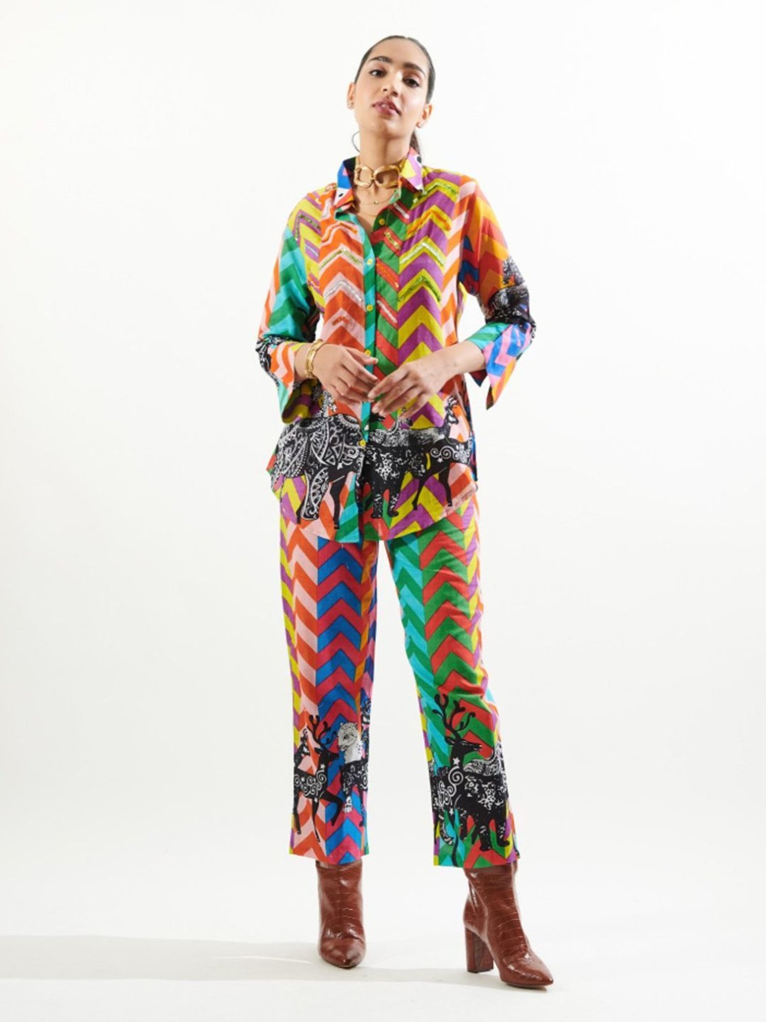 Cin Cin Multicolor Najaat Sarang Shirt With Pant