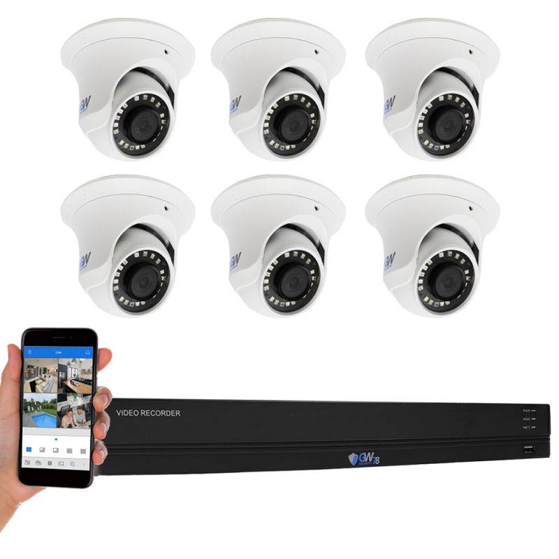 GW Security 16 Channel 4K H.265+ CCTV DVR Security System with (16) x HD 8MP 2160P Waterproof 4K Dome Security Cameras, 100ft Night Vision, 4TB Hard Drive, Smart Motion Detection, Plug & Play