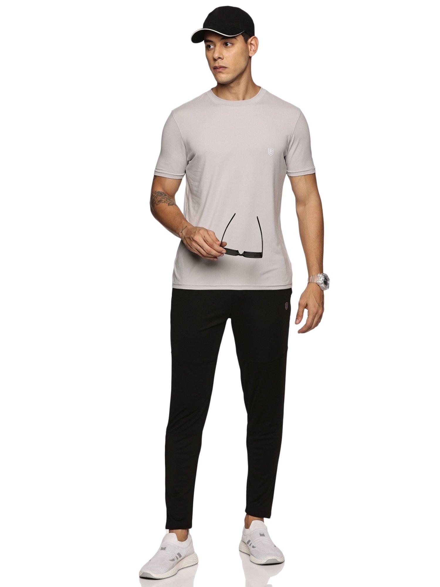 DOMIN8 Black Slim Fit Trackpants